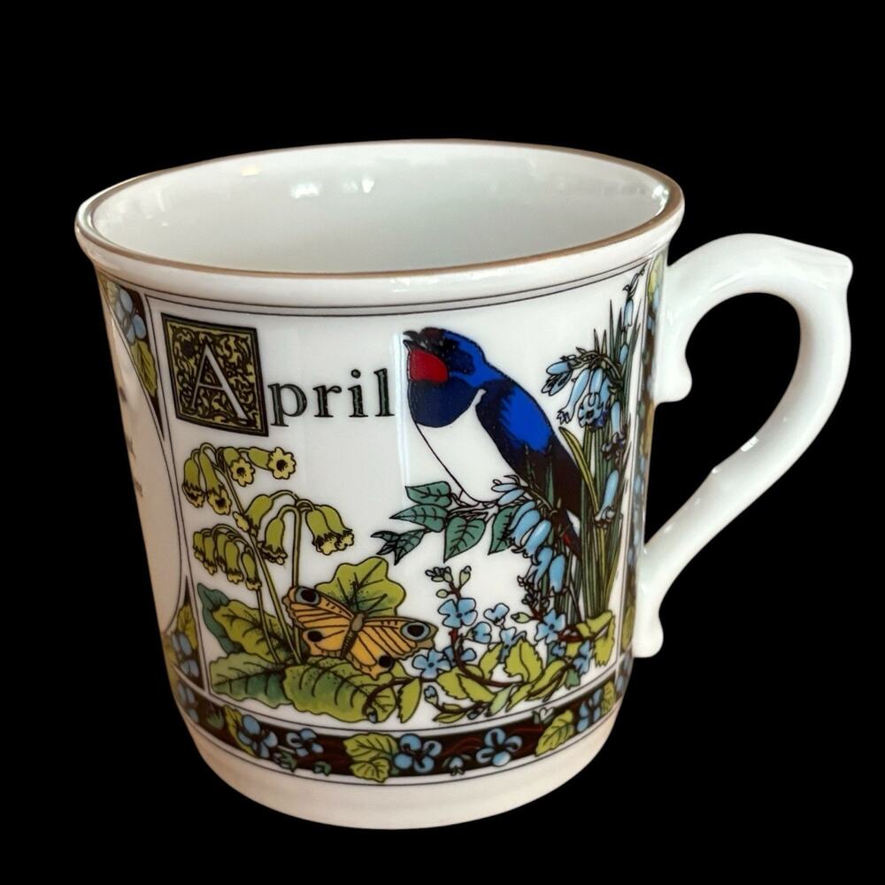 Coffee Mug Cup Royal Worcester Months Year April 1992 Robert Browning Scullard